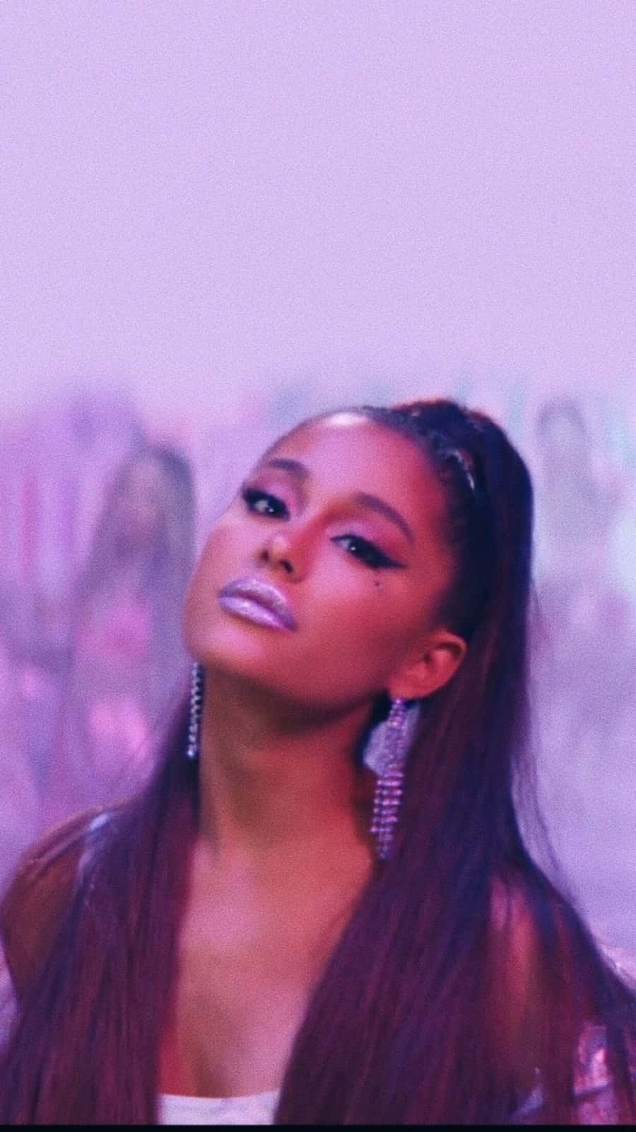 Pretty Purple Ariana Grande 7 Rings Wallpaper