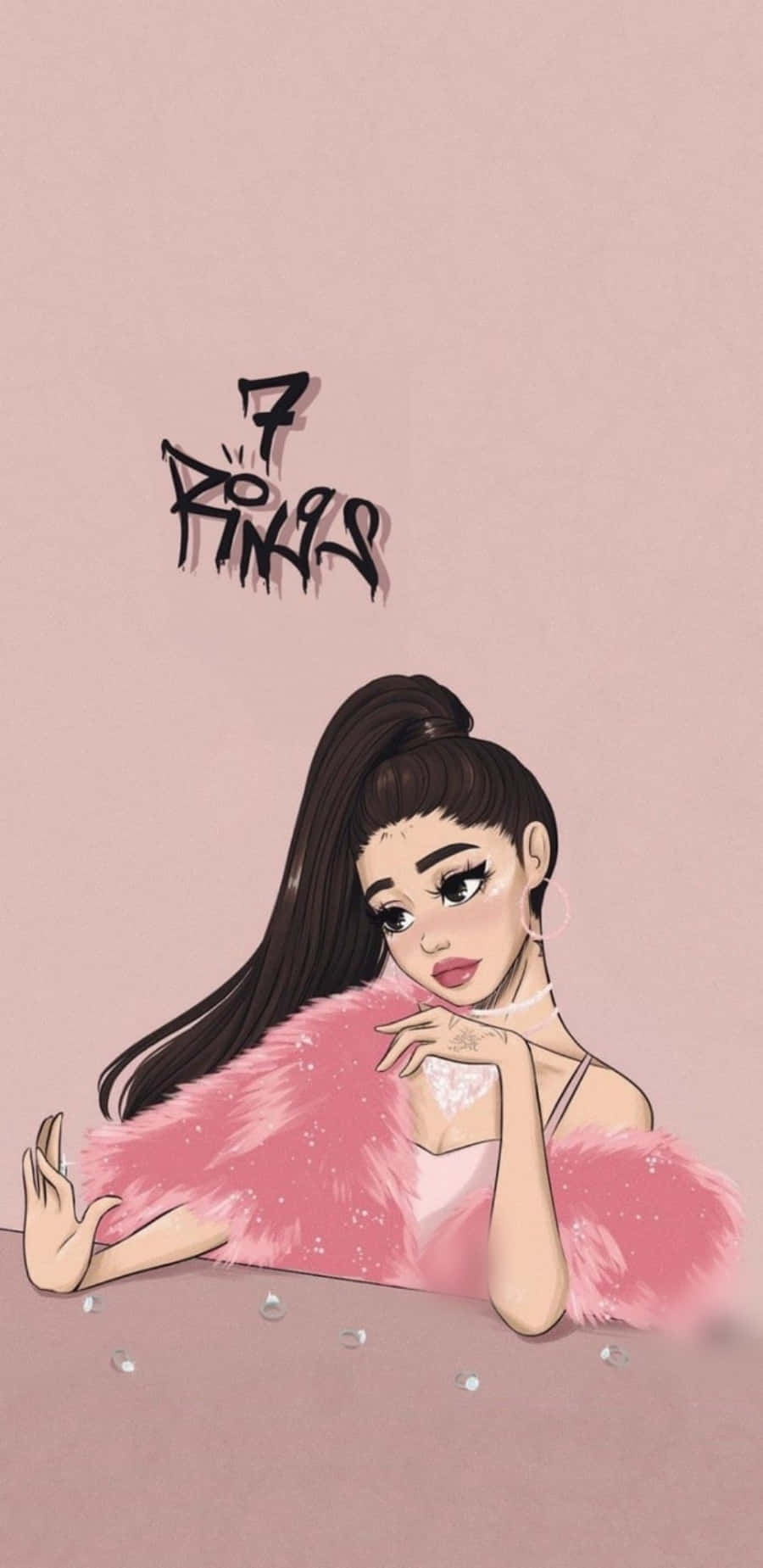 Ariana Grande looks fierce and untouchable, glowing proudly wearing seven rings Wallpaper