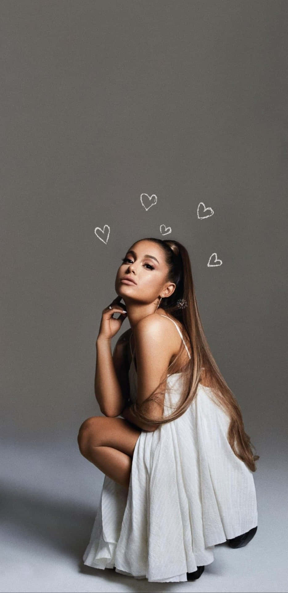 Ariana Grande Grey Aesthetic Wallpaper