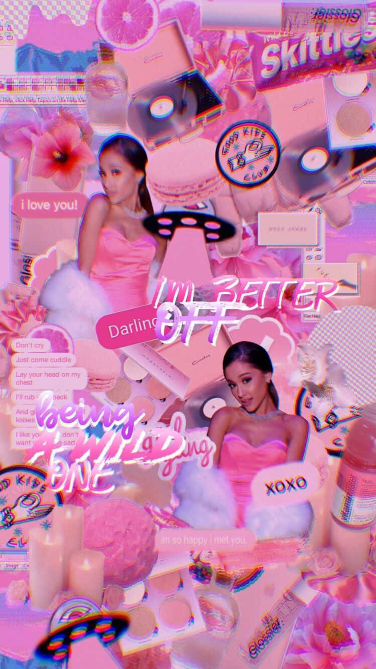 Ariana Grande Pink Æstetisk Tapet Wallpaper
