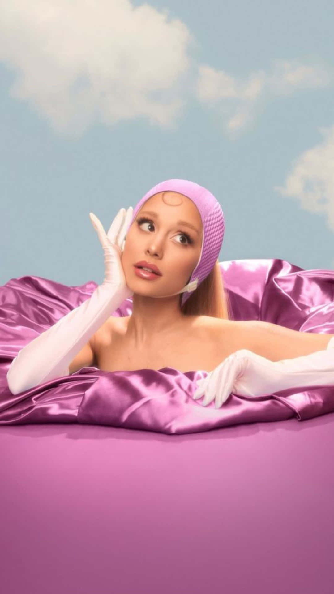 Ariana Grande Pink Swim Cap Wallpaper