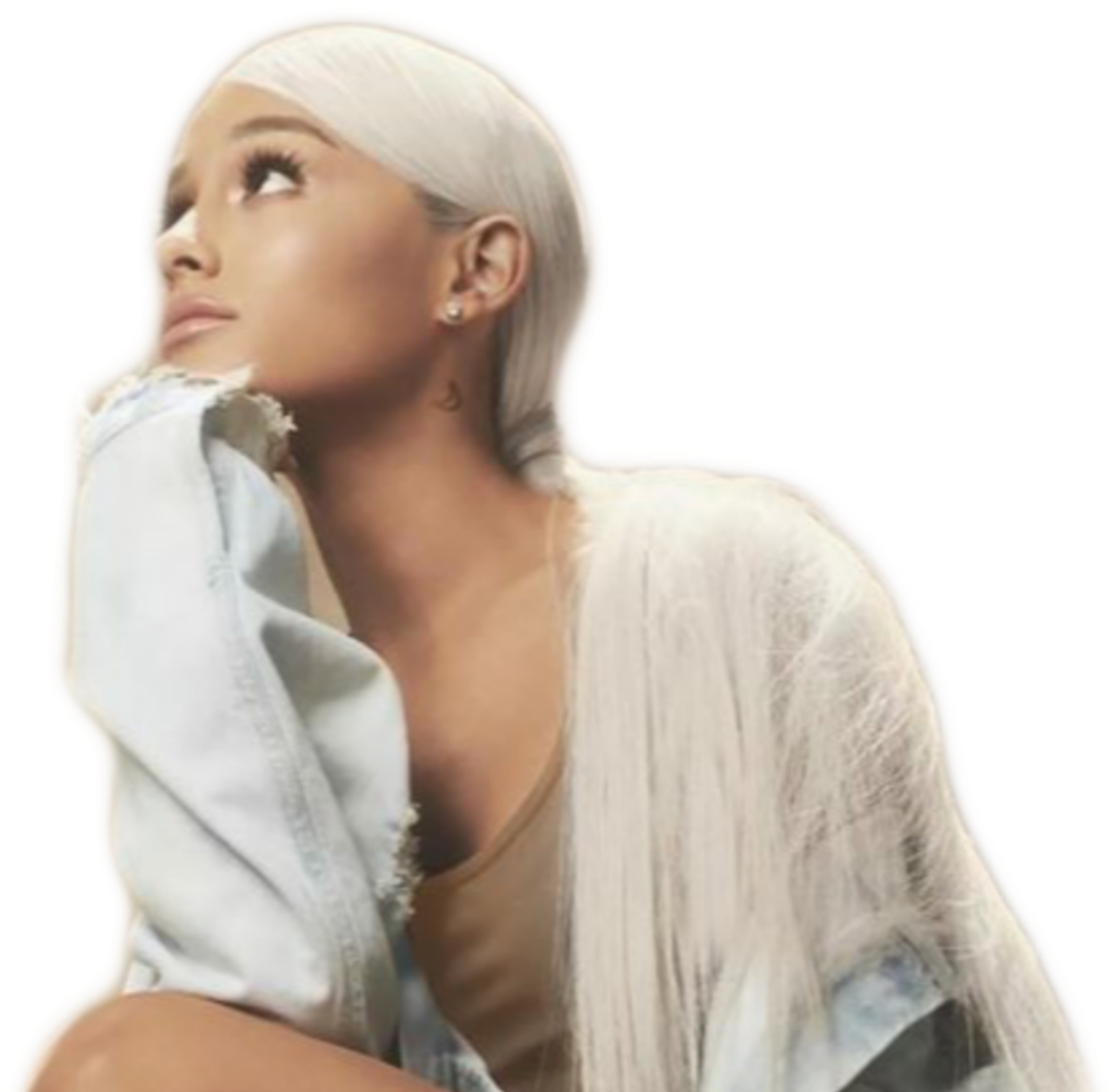 Ariana Grande Platinum Blonde Hair PNG