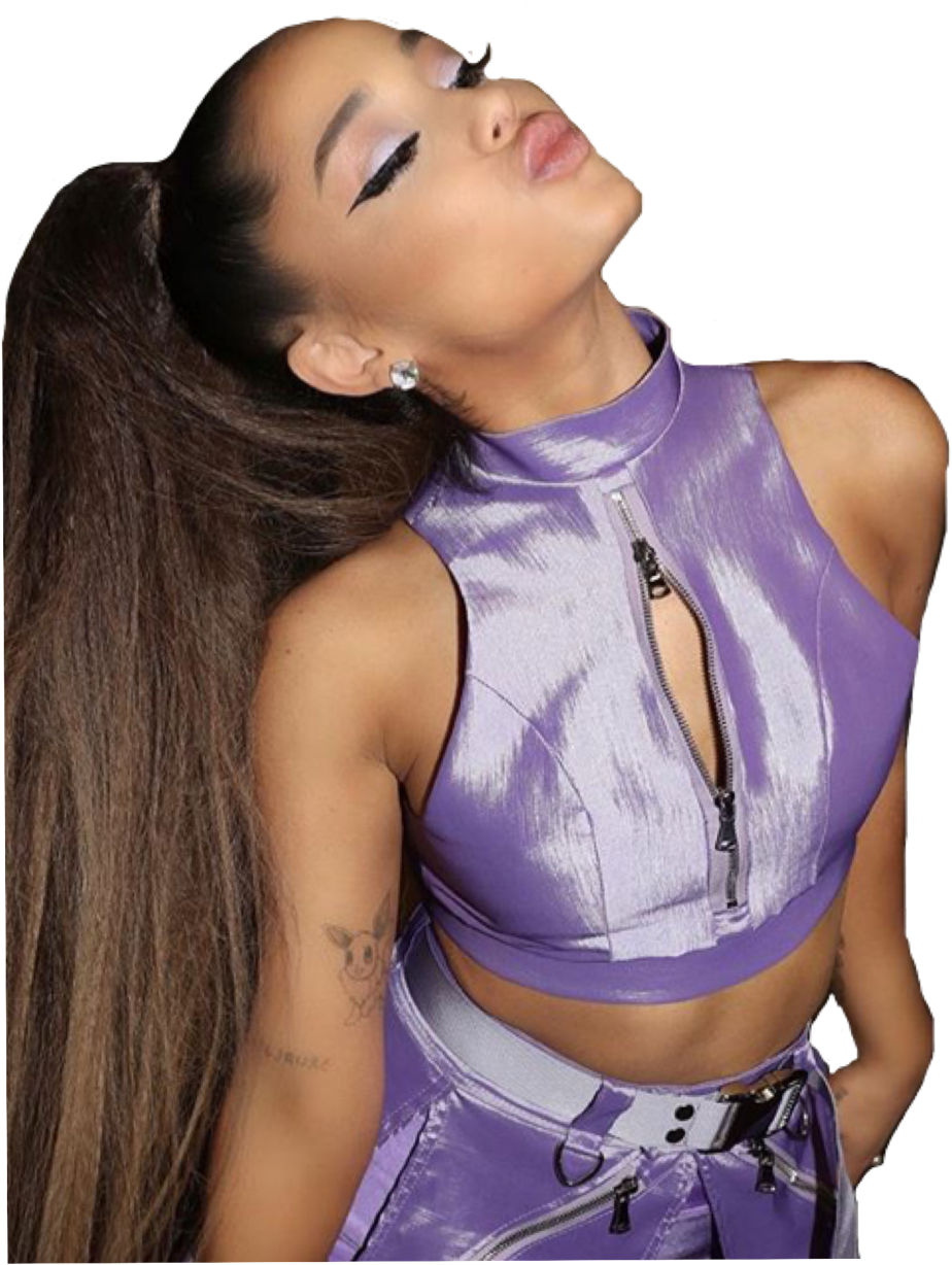 Ariana Grande Purple Outfit Pose PNG