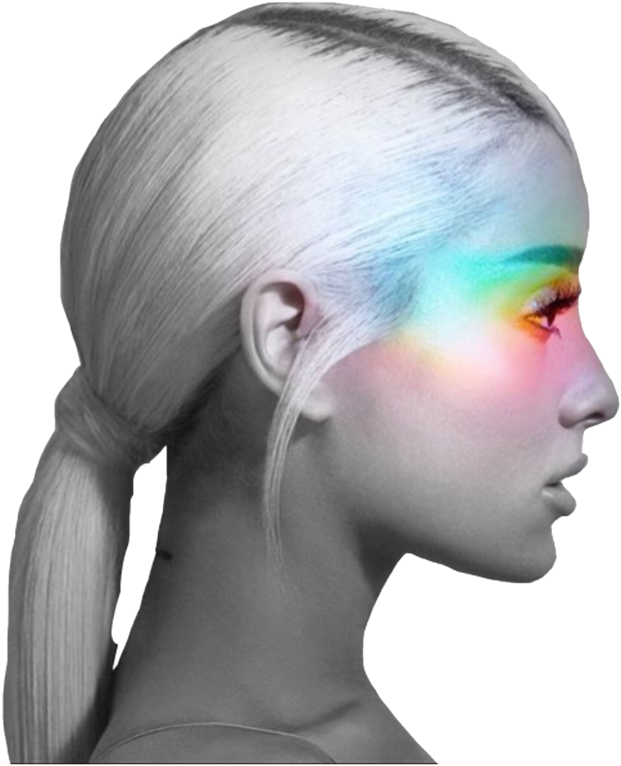 Ariana Grande Rainbow Glow Profile PNG