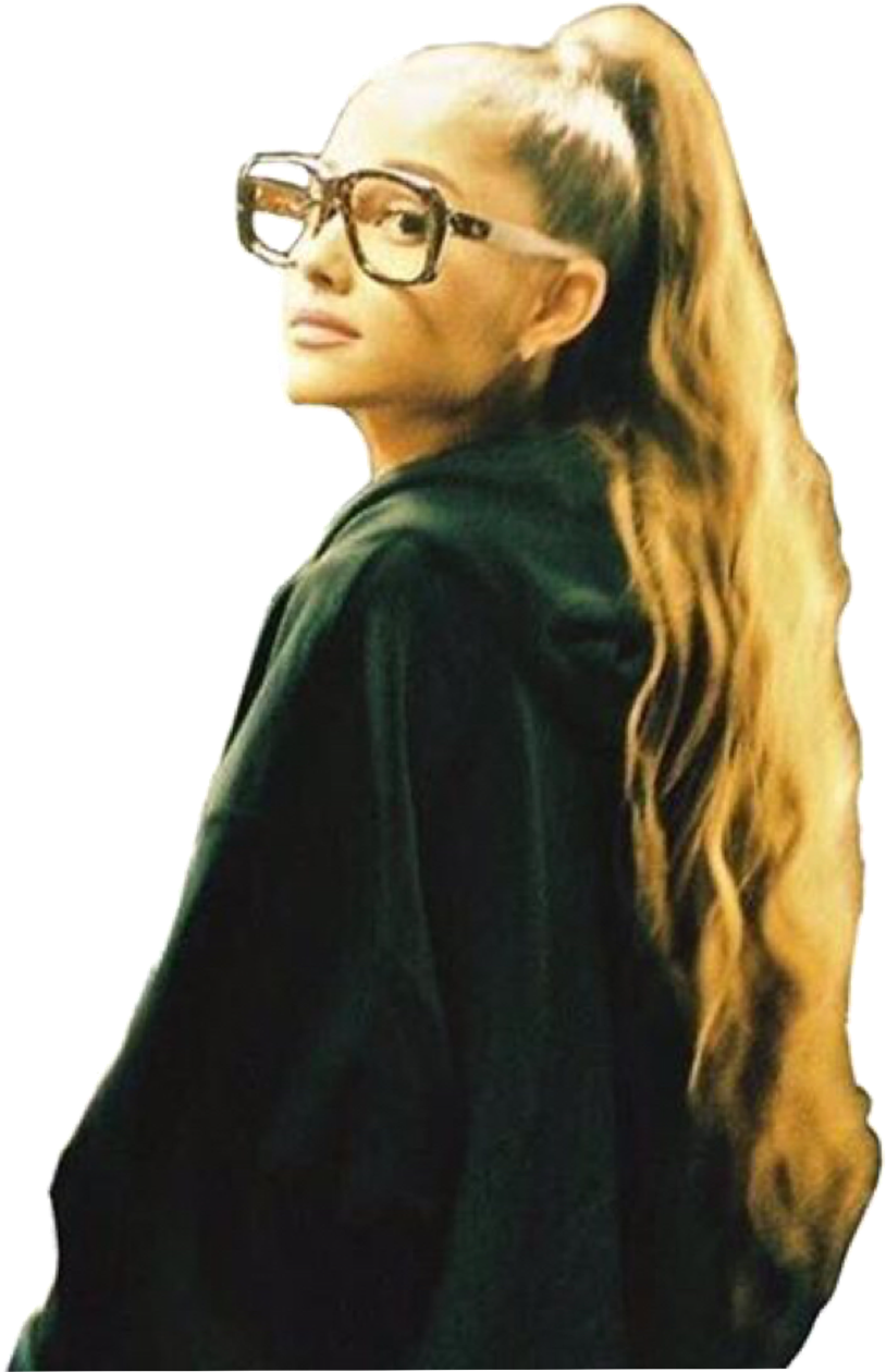 Ariana Grande Side Posewith Glasses PNG