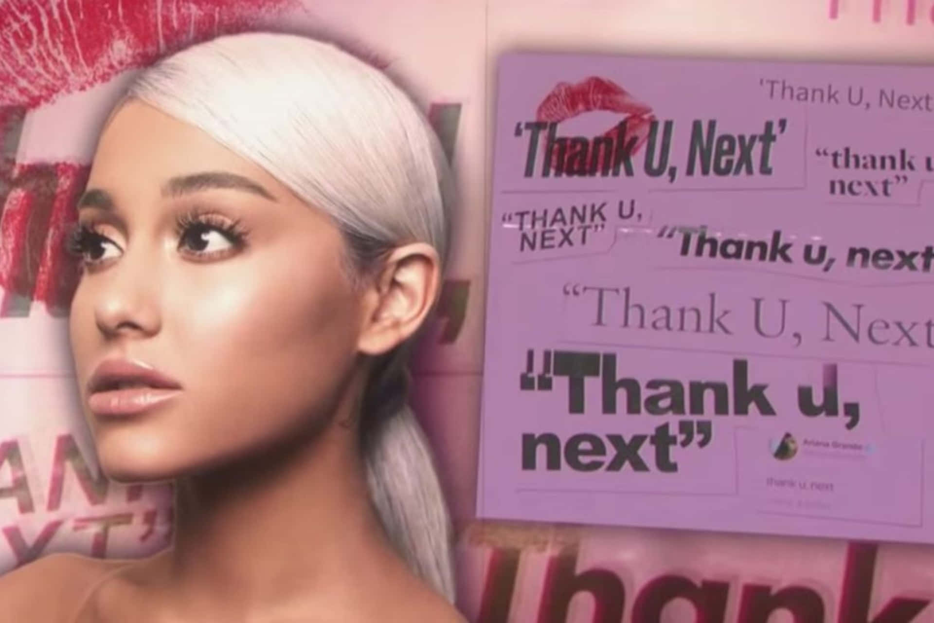 Ariana Grande Thank U Next Promo Wallpaper