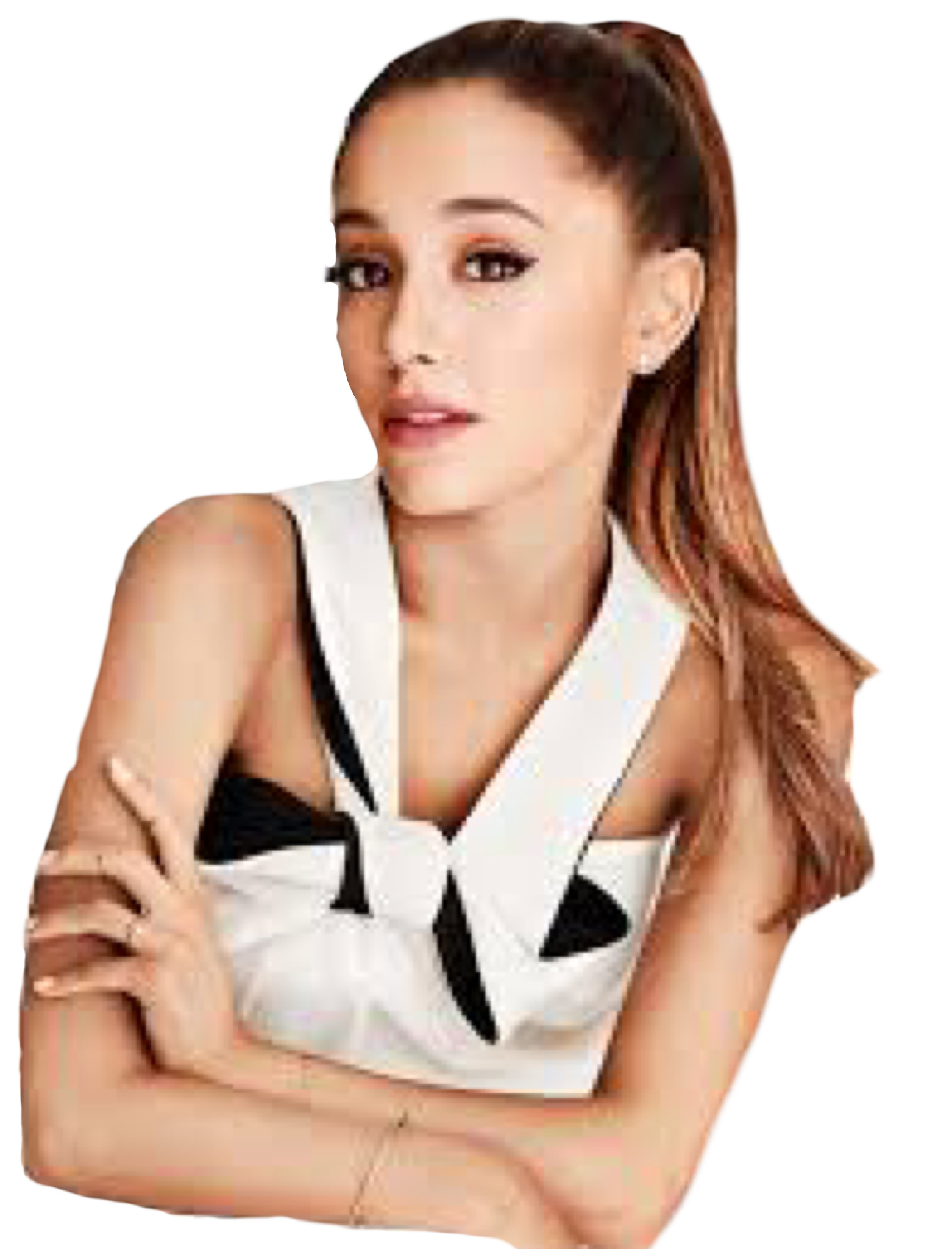 Ariana Grande White Outfit Pose PNG