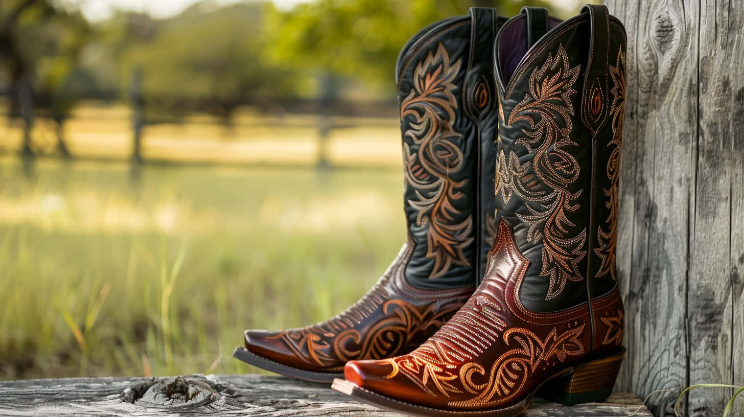 Ariat Western Cowboy Boots Outdoor Setting Wallpaper