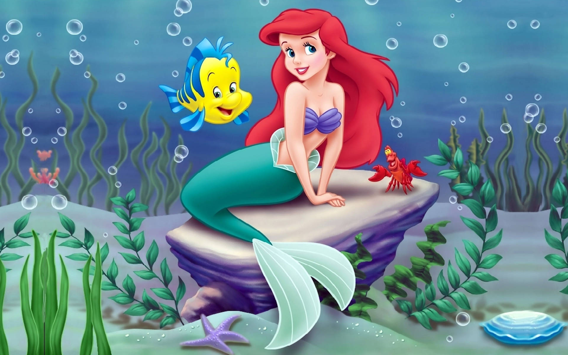 Ariel And Flounder Wallpaper