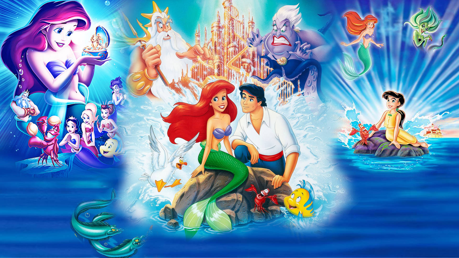 Ariel And Little Mermaid Cast Wallpaper