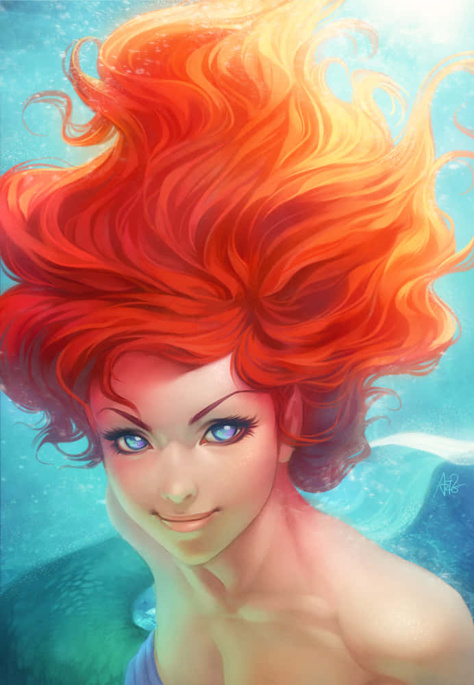 "Ariel, a beautiful mermaid from the world of Disney, ready to explore the wonders of the ocean!"