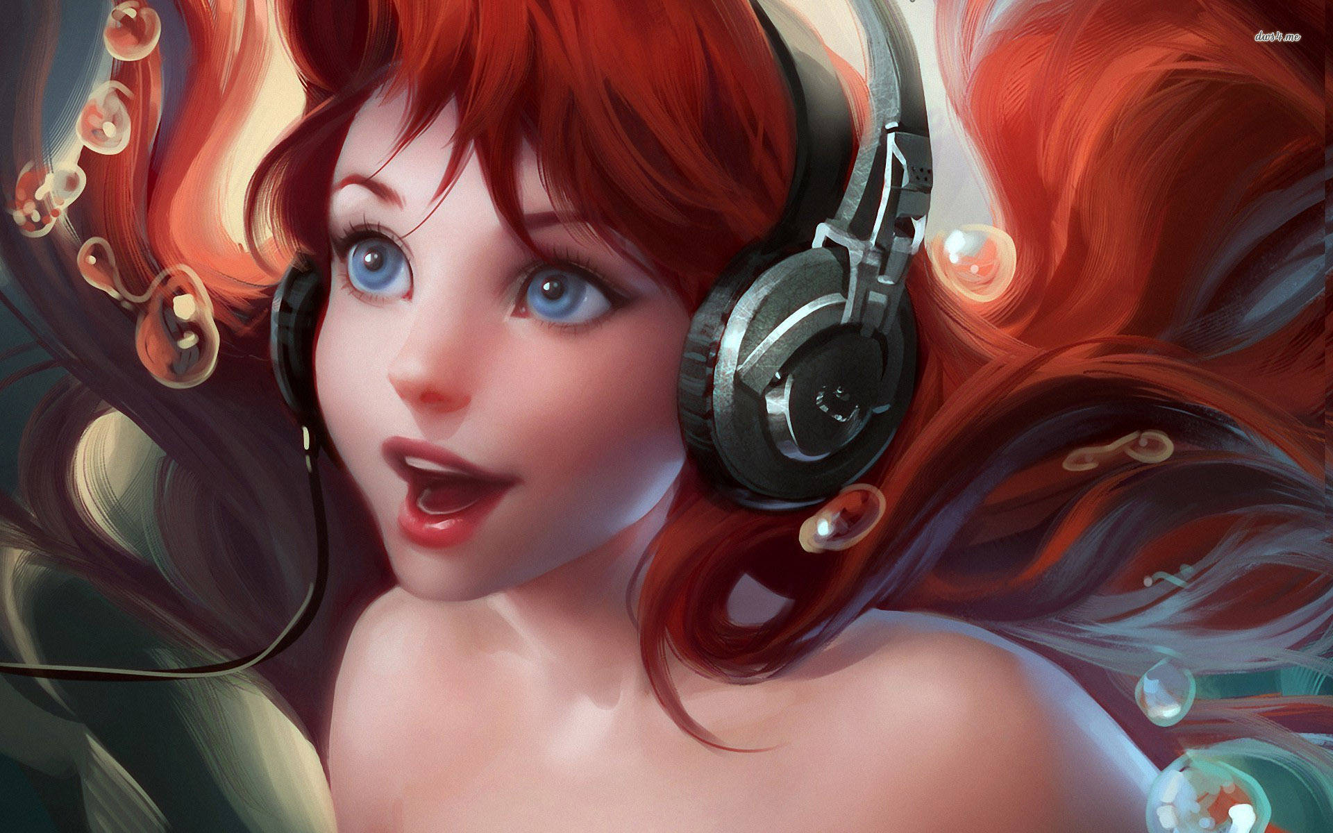 Ariel Singing With Headphone