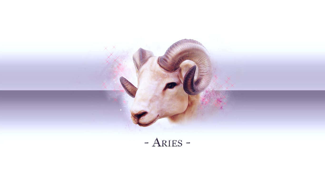 Majestic Aries Icon Set Against a Starry Galaxy Backdrop