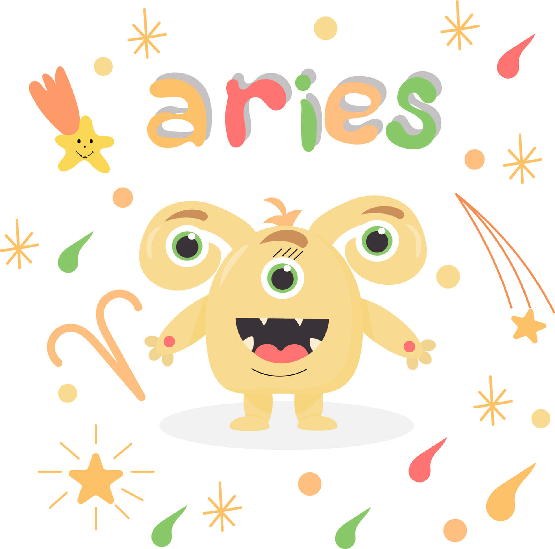 Aries Zodiac Sign on Abstract Background