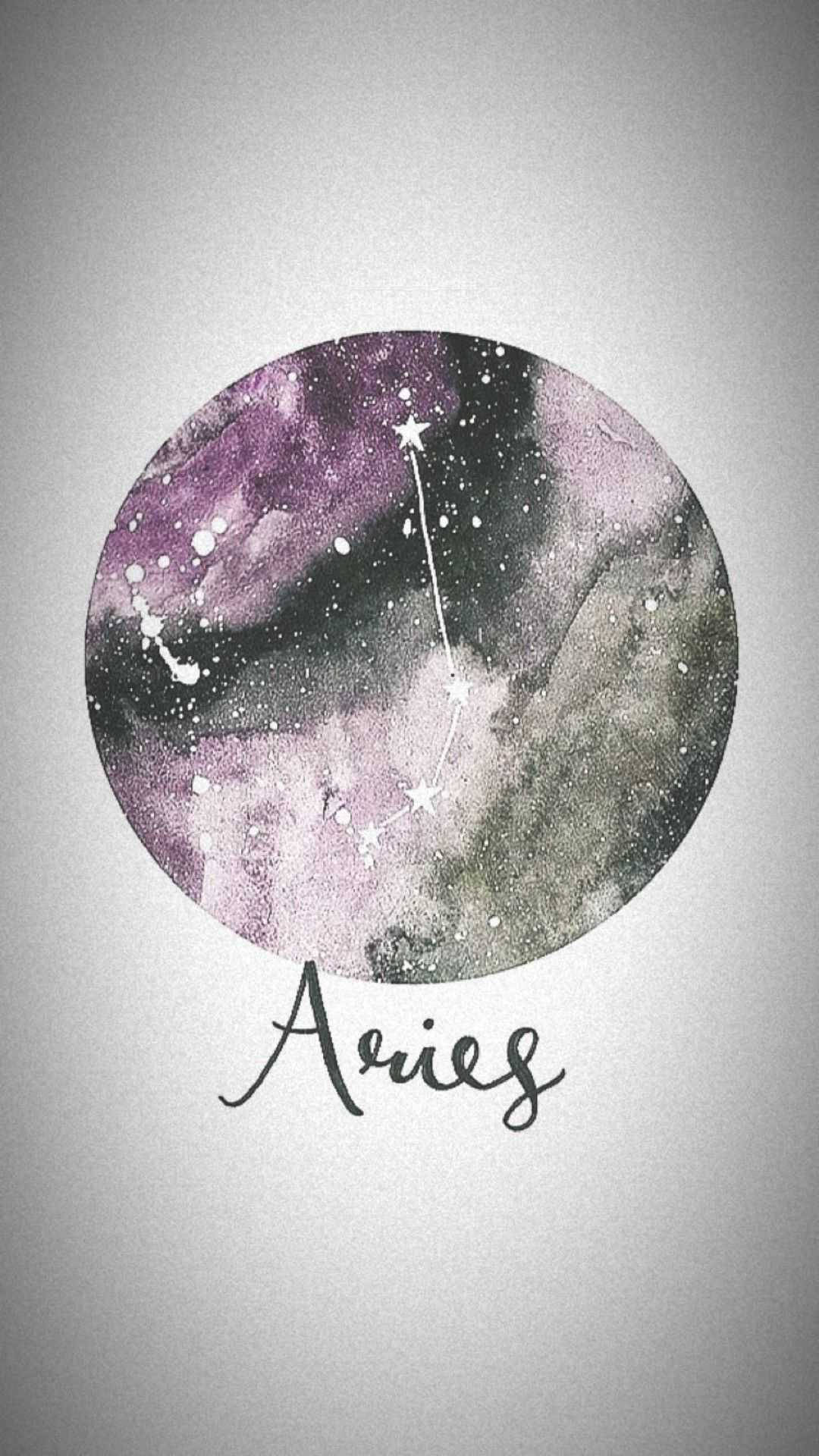 Aries Aesthetic Constellation Purple Galaxy Wallpaper