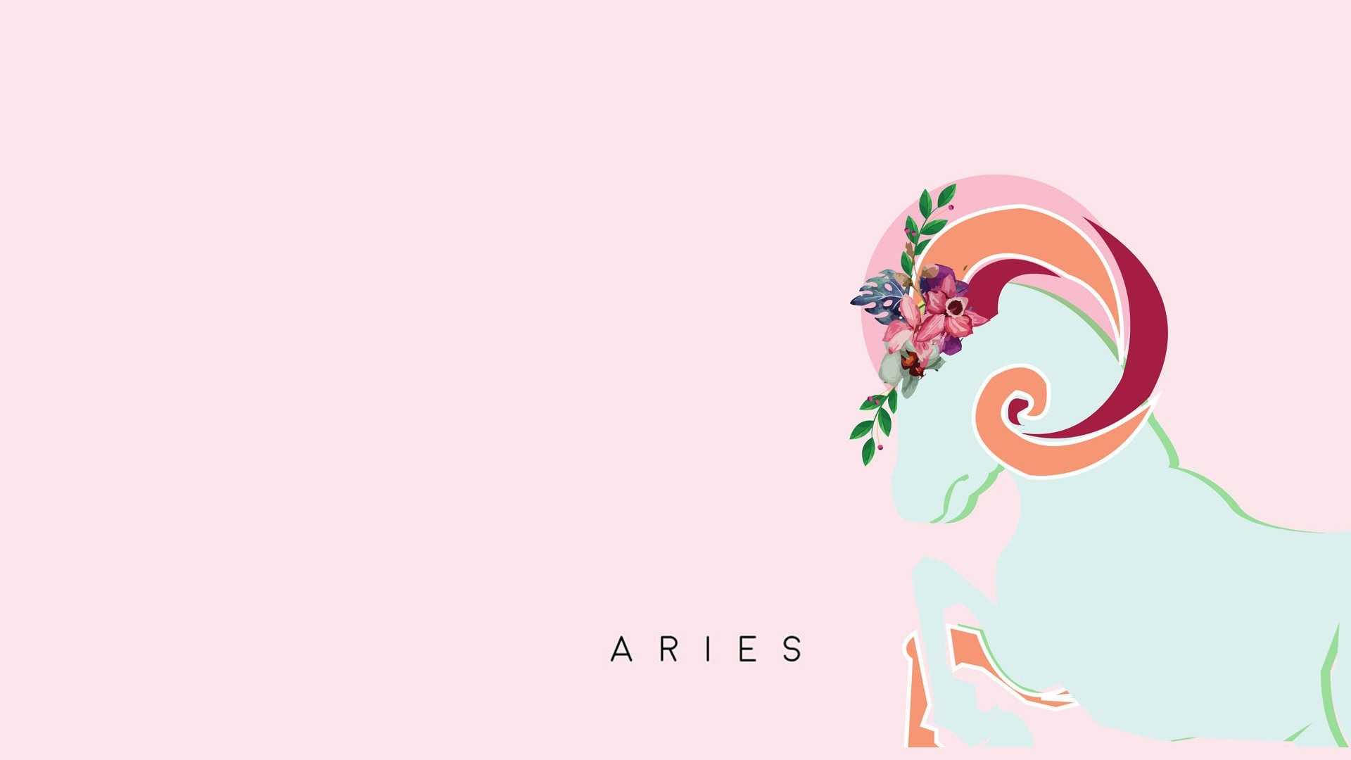 Aries Aesthetic Pink Background Wallpaper