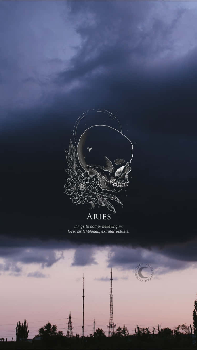 Aries iPhone Dark Clouds Wallpaper