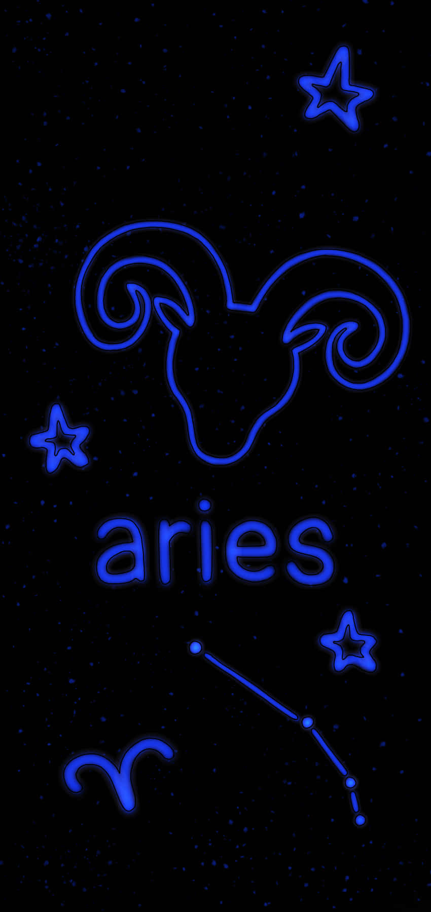 Aries iPhone Blue Line Art Wallpaper