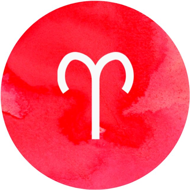 Aries Zodiac Sign Red Background PNG