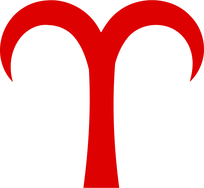 Aries Zodiac Symbol Red PNG