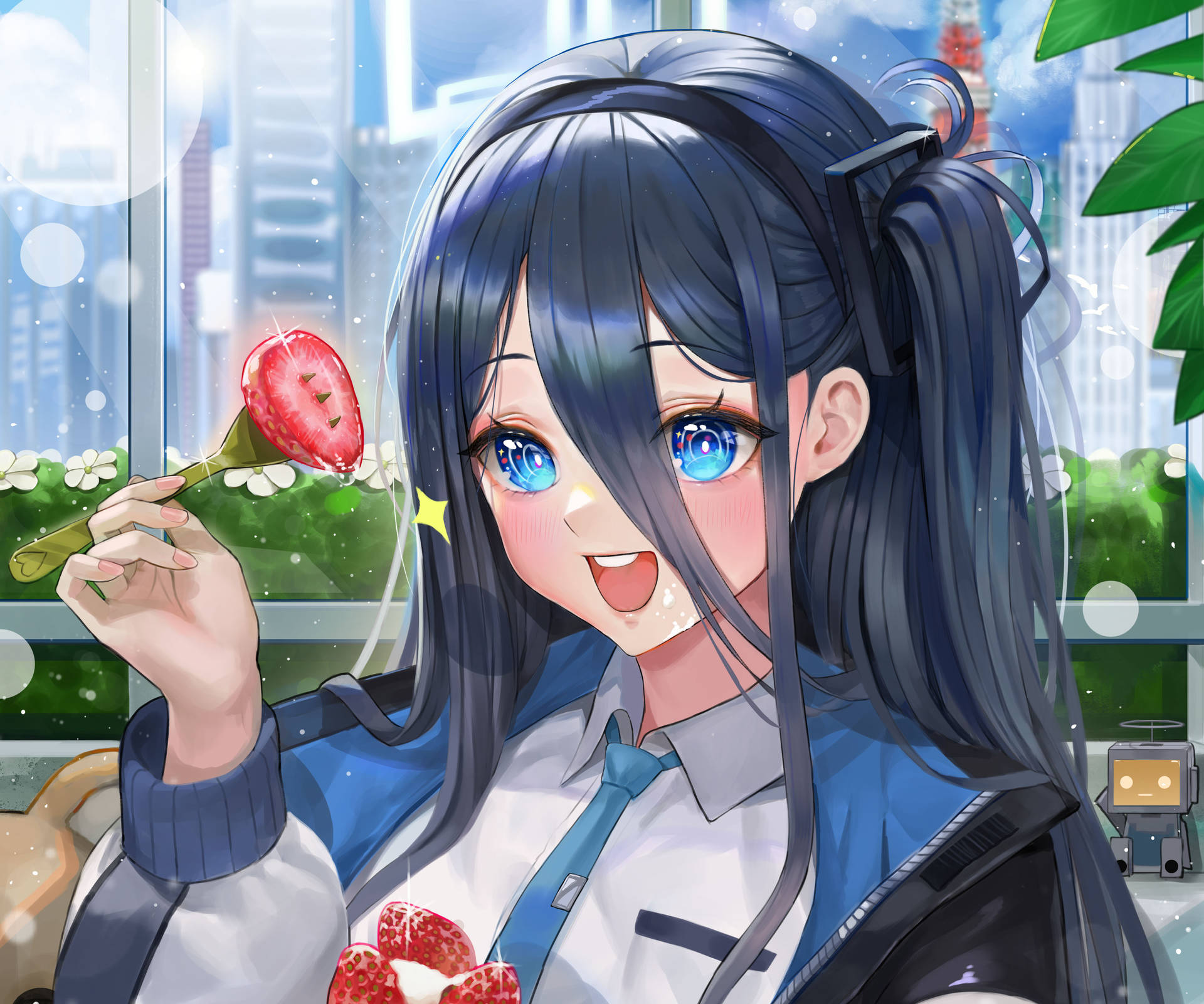 Arisu Eating Strawberries Blue Archive