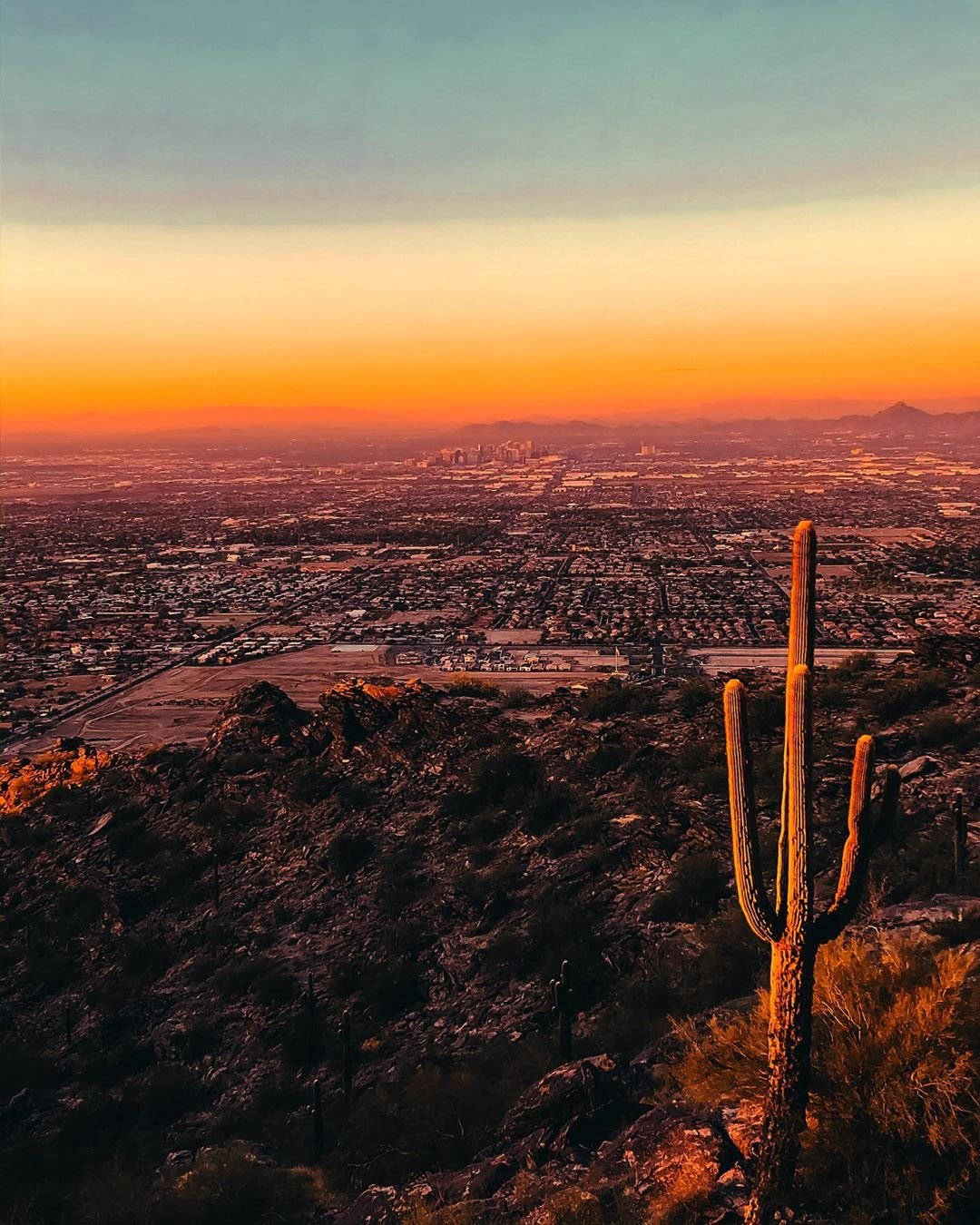 Desertodo Arizona Durante O Pôr Do Sol. Papel de Parede