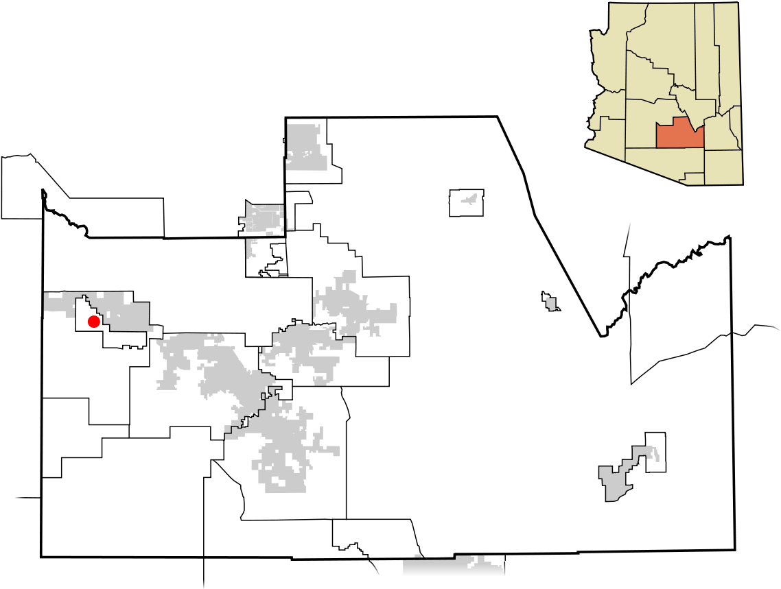 Arizona Mapwith County Outlinesand Inset PNG