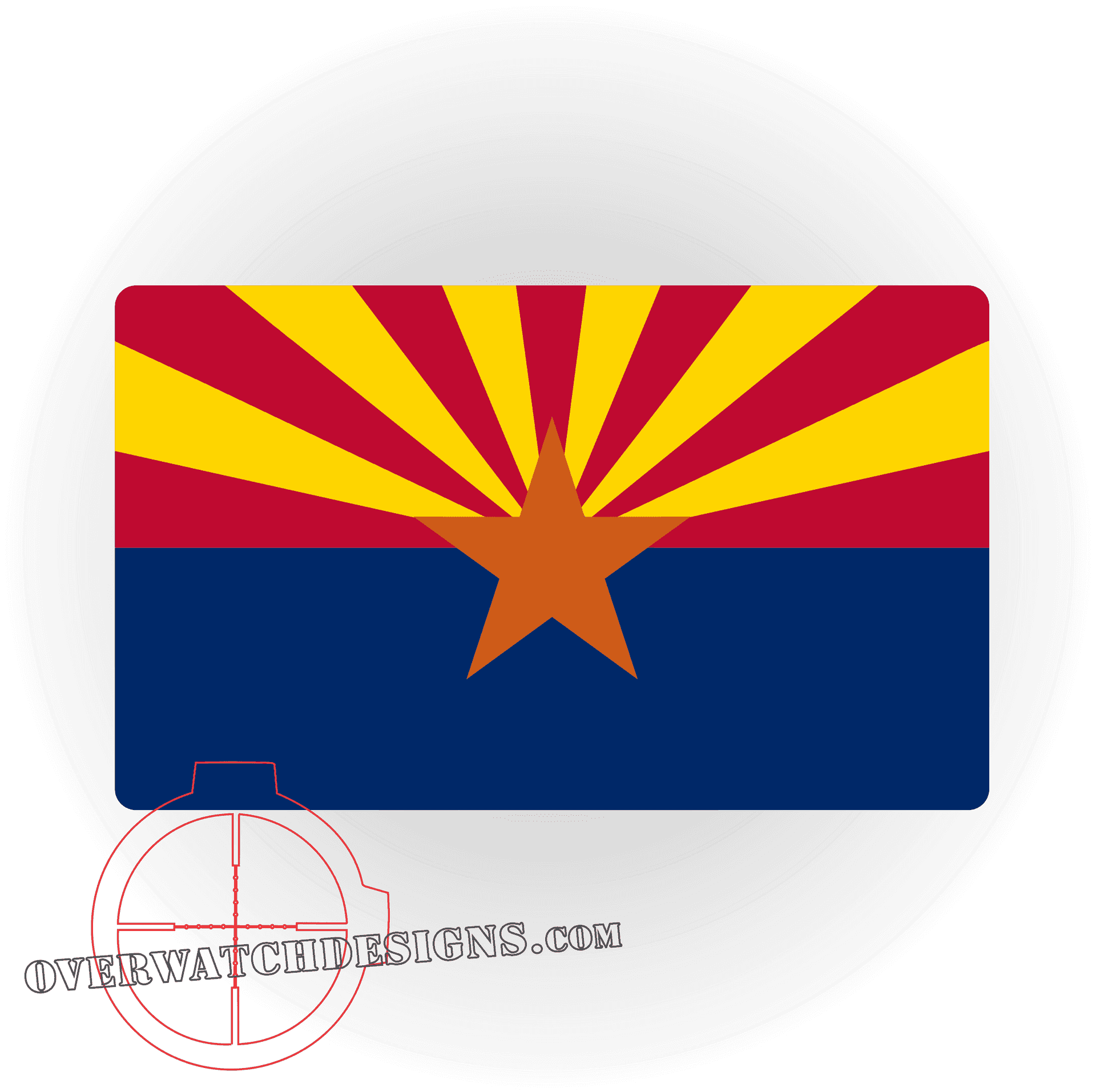 Arizona State Flag Hitch Cover PNG