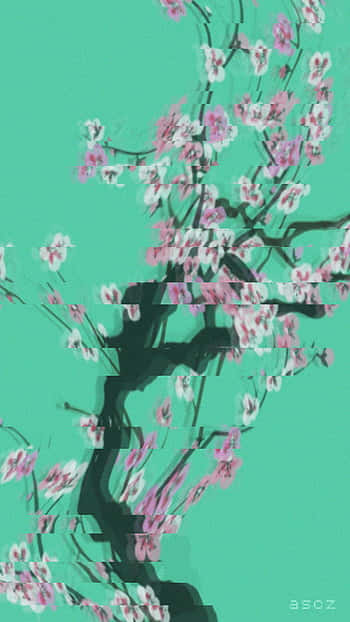 Unapintura De Un Cerezo En Flor Fondo de pantalla