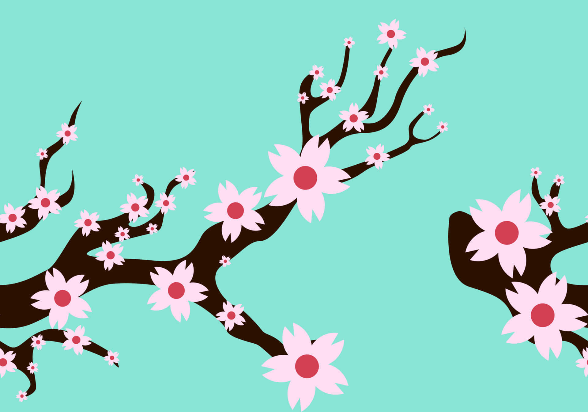 A Branch With Pink Flowers Wallpaper