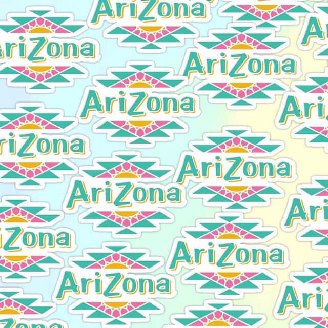 Arizona Sticker With Colorful Designs Wallpaper