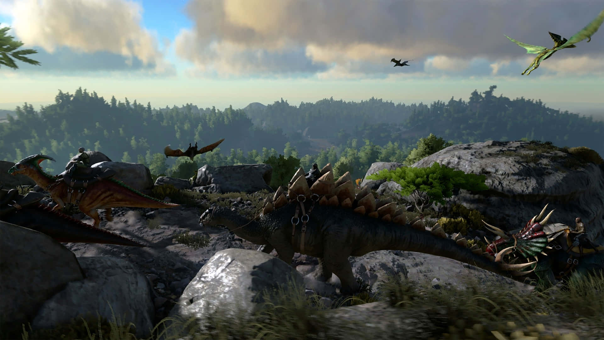 Scale the walls of ancient ruins and survive in the unforgiving wilds of Ark Survival 4k. Wallpaper