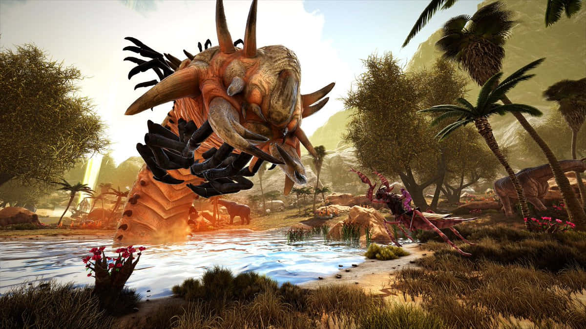 Unearth mysterious creatures and explore an intrepid world with Ark Survival 4K Wallpaper