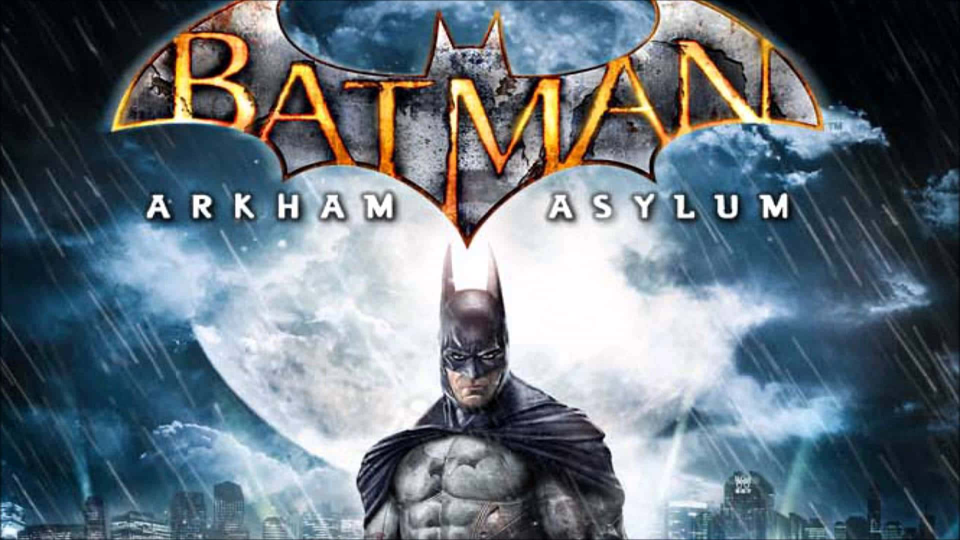 The Dark Knight guarding Arkham Asylum Wallpaper