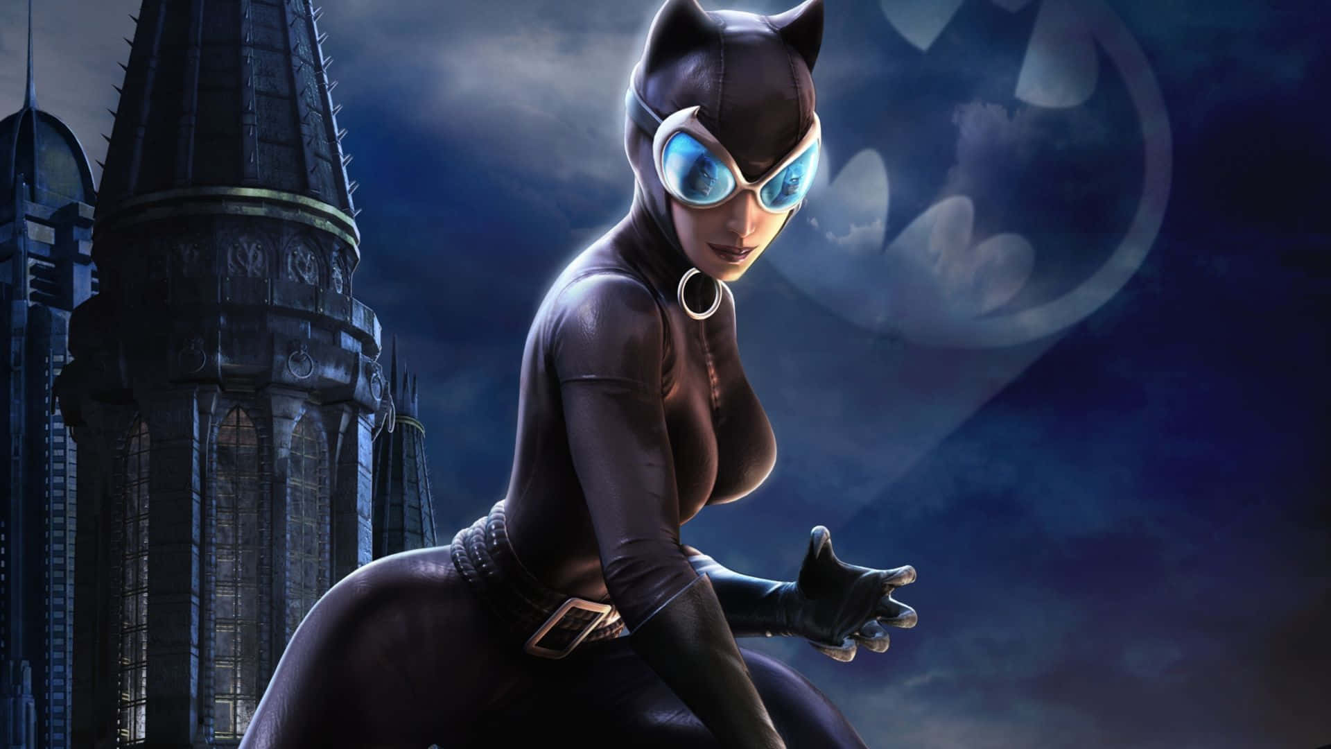 Arkham_ City_ Catwoman_ Crouching Wallpaper