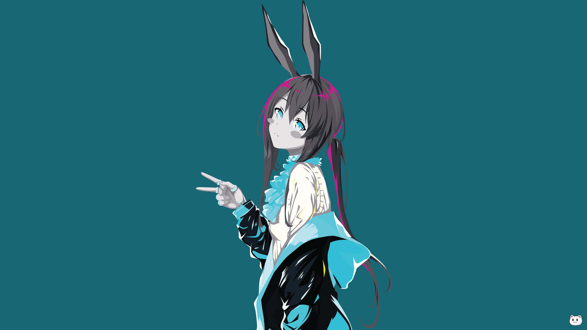 A Girl With Long Hair And Bunny Ears Wallpaper
