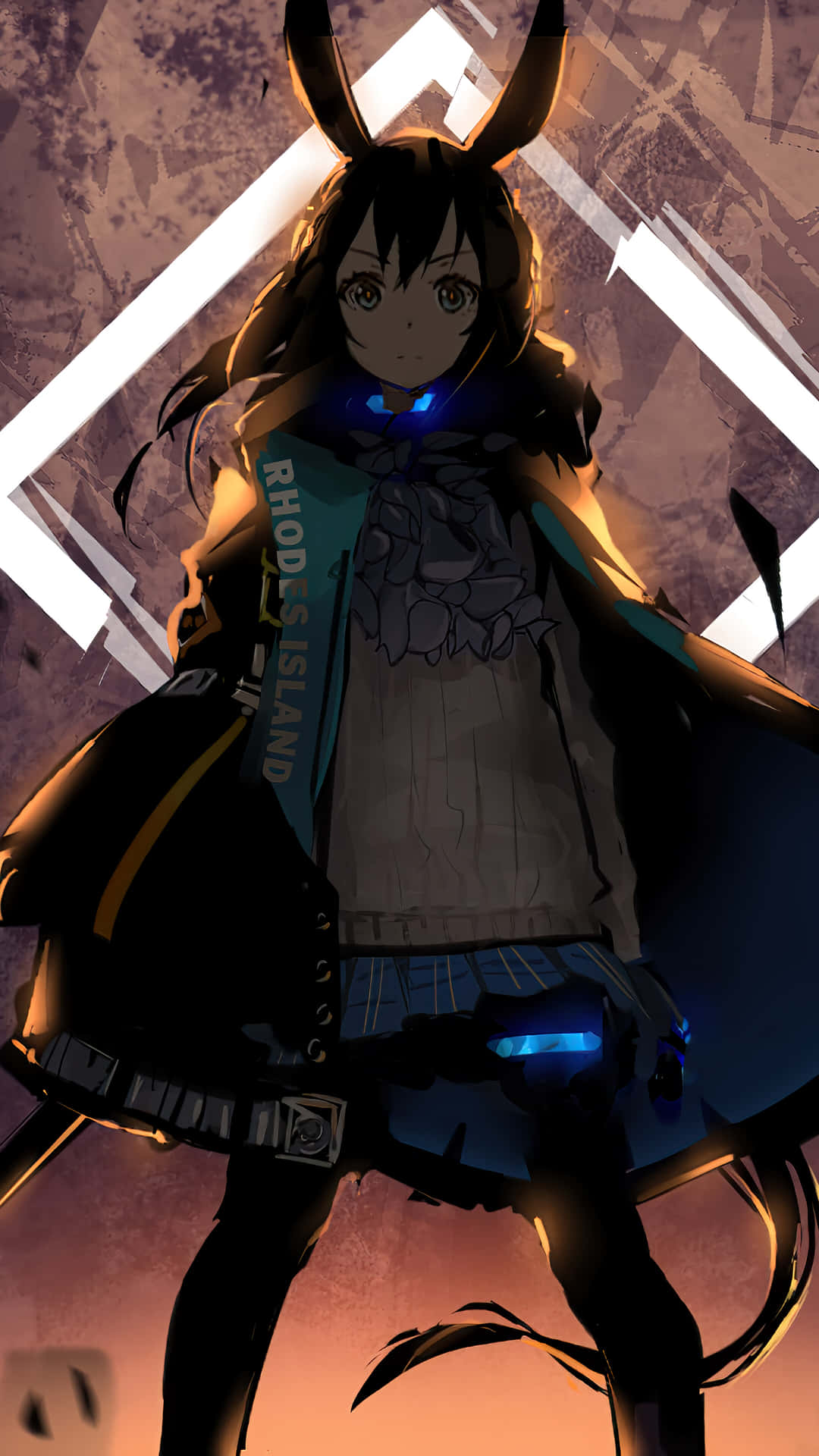 A Girl With Horns And A Blue Coat Wallpaper