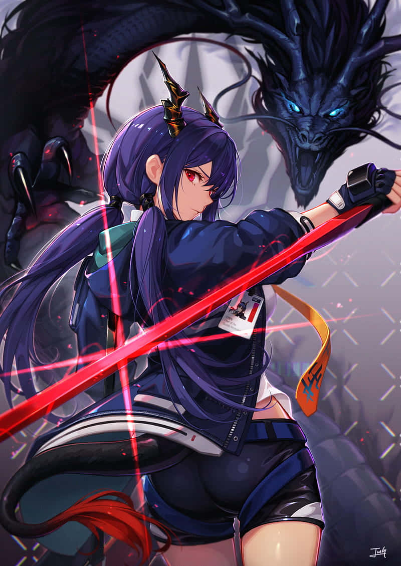 Arknights Ch'en Dragon Anime Art Wallpaper