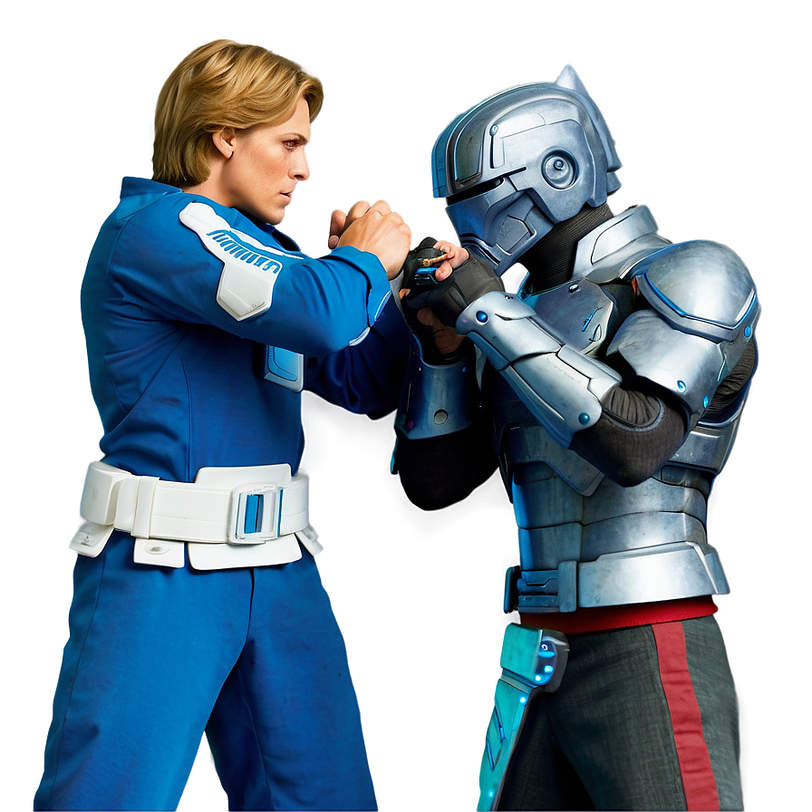 Arm Wrestling Showdown Futuristic Soldiers PNG