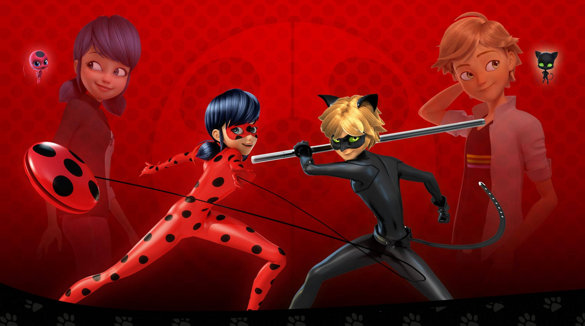 Baixe Papéis de Parede do Armas Ladybug E Cat Noir Kiss | Wallpapers.com