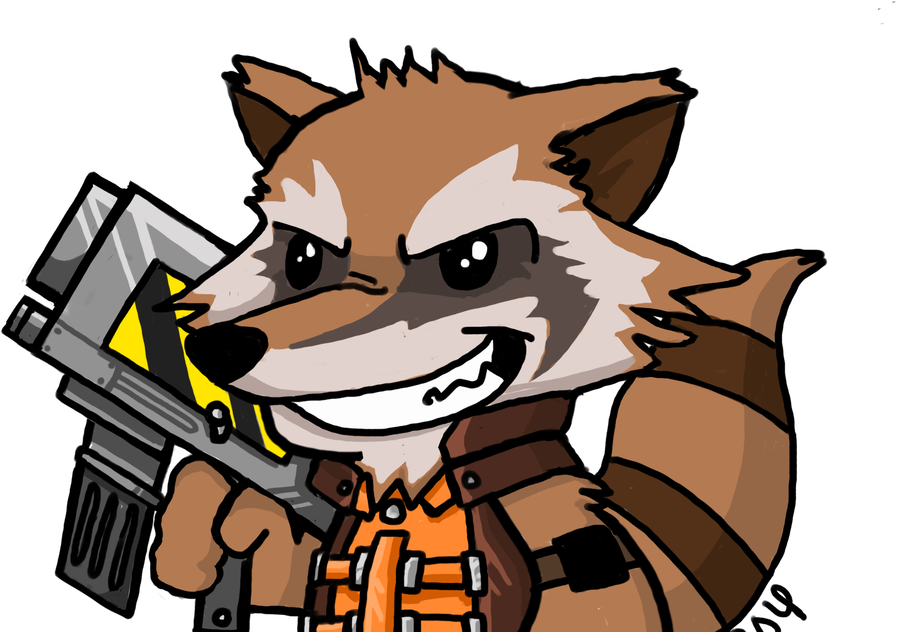 Armed Cartoon Raccoon Character SVG