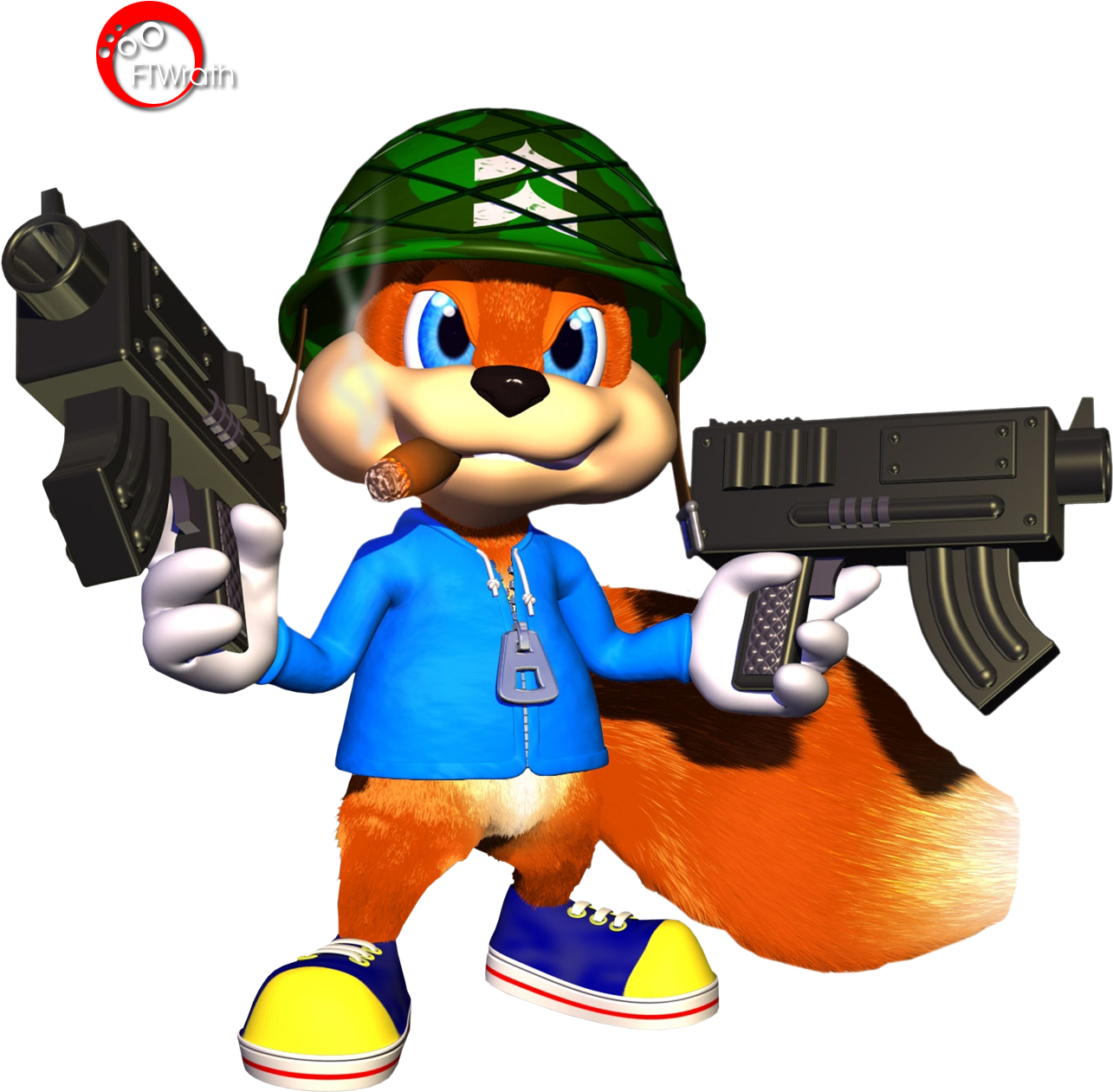 Armed Cartoon Squirrel Character PNG