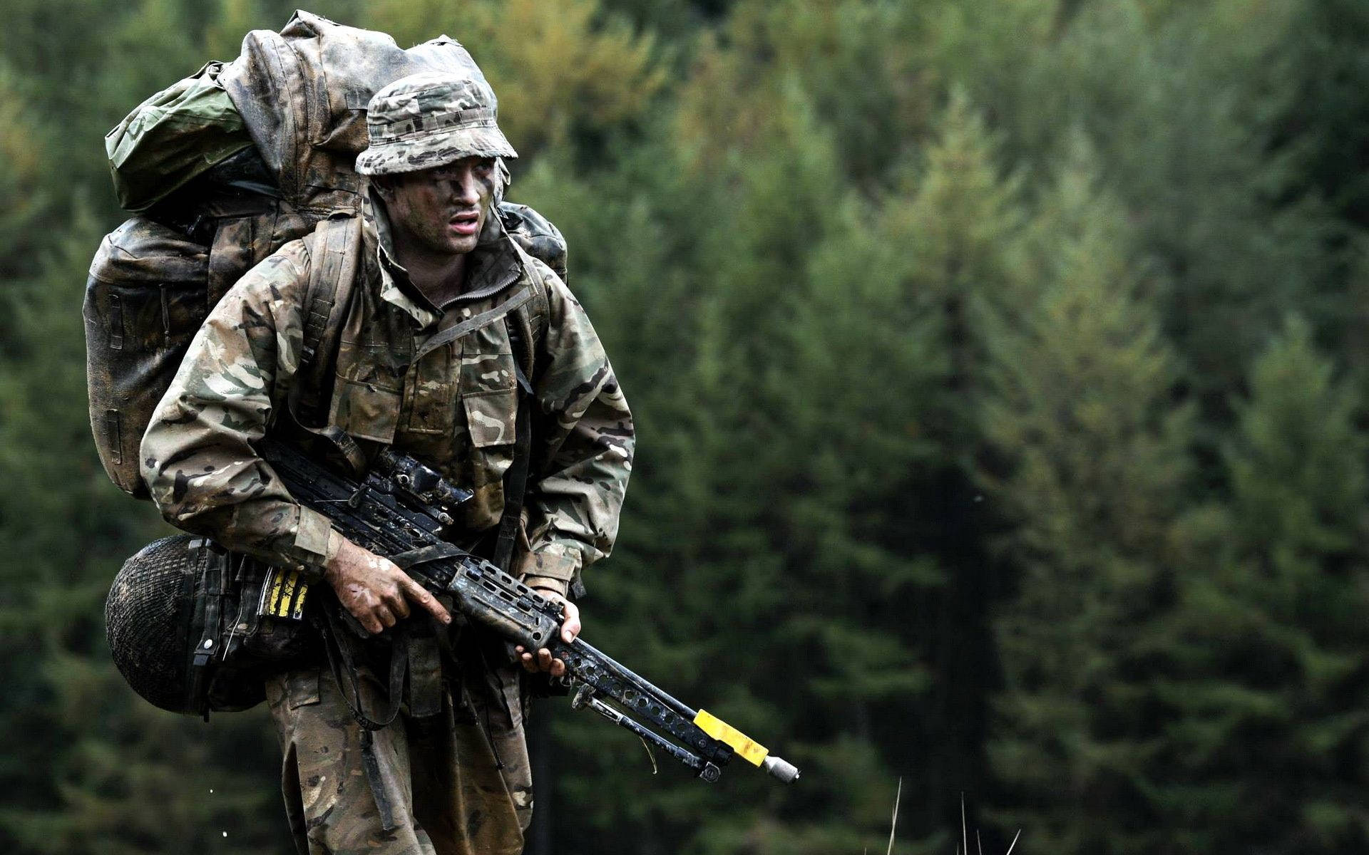 Armed Military In Forest