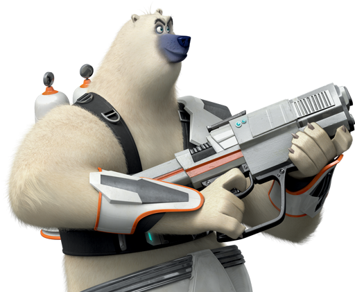Armed Polar Bear Madagascar Character PNG