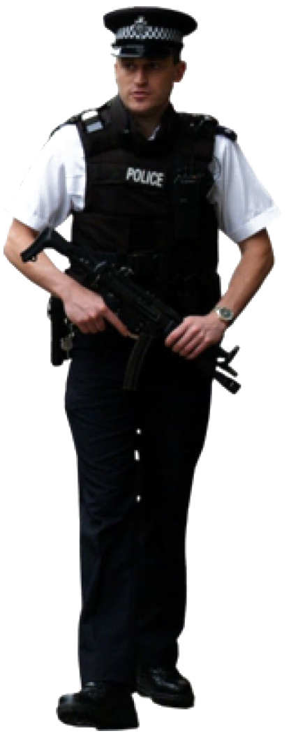 Armed Police Officer Standing PNG