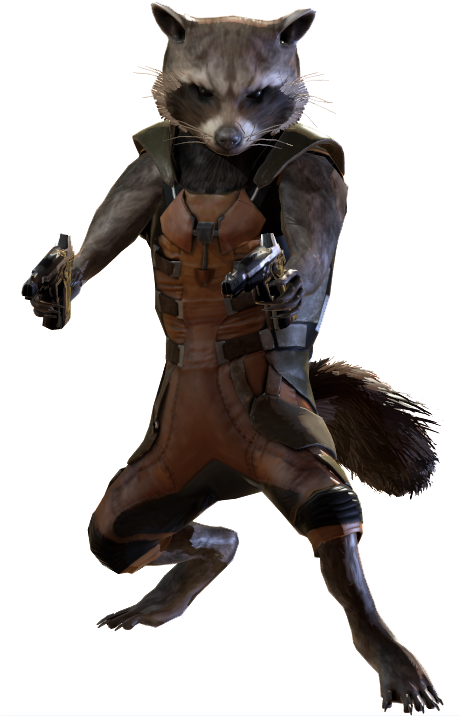 Armed Raccoon Character Action Pose PNG