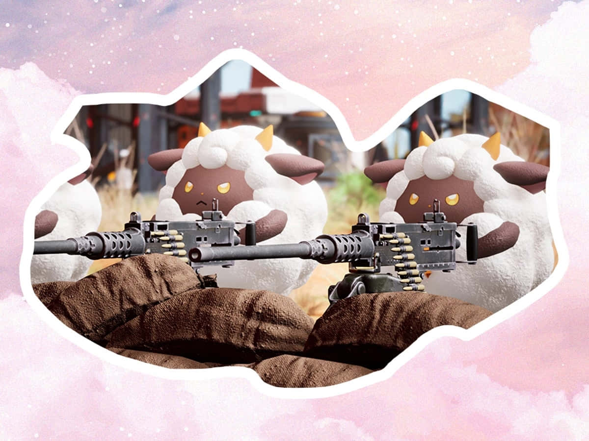 Armed Sheep Creatures In Palworld Wallpaper