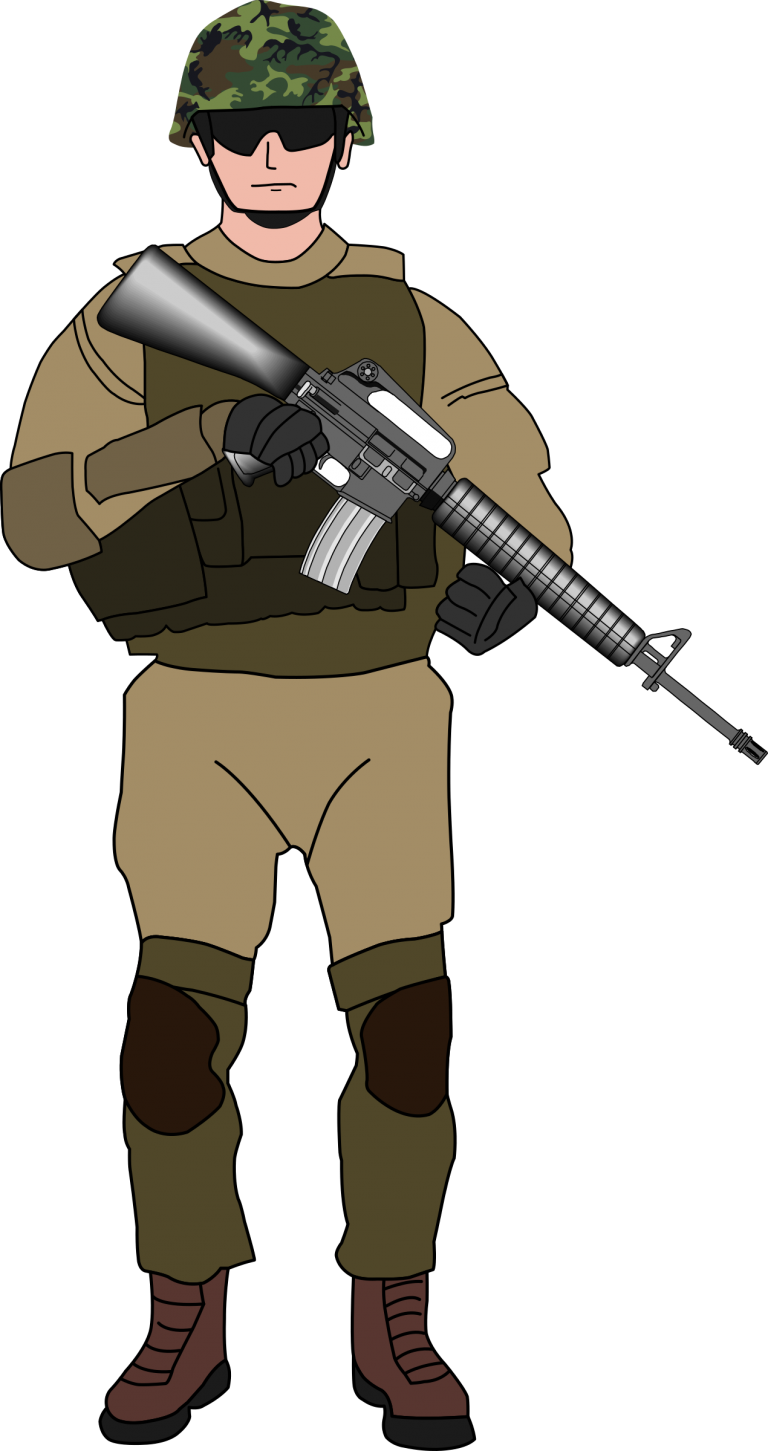 Armed Soldier Illustration PNG