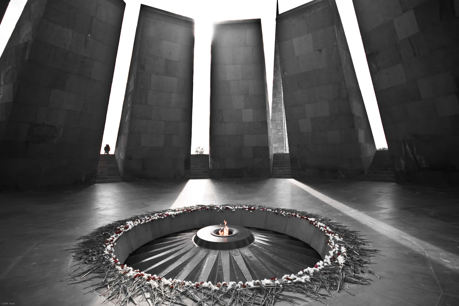 Armenian Genocide Memorial In Black And White Wallpaper