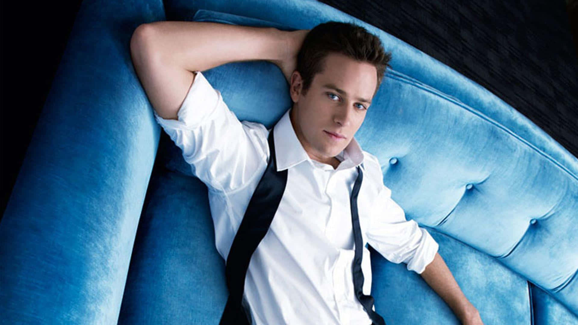 Armie Hammer looking self-assured and confident